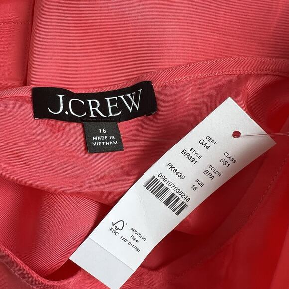 J. Crew Gwyneth Slip Dress Size 16 in Brilliant Papaya Cupro Blend Fairy NWT - Picture 6 of 12